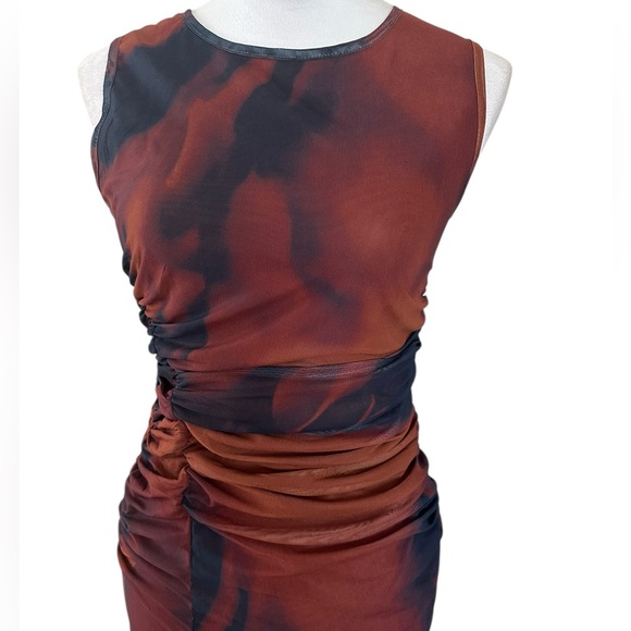 Multicolor Small Tie-Dye Side Slit Max Sleeveless Women’s dress - Picture 5 of 10